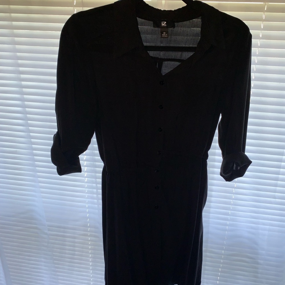 Black button down shirt dress